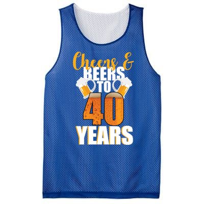 40th Birthday Cheers & Beers To 40 Years Mesh Reversible Basketball Jersey Tank