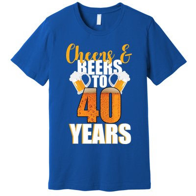 40th Birthday Cheers & Beers To 40 Years Premium T-Shirt