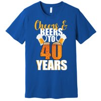 40th Birthday Cheers & Beers To 40 Years Premium T-Shirt