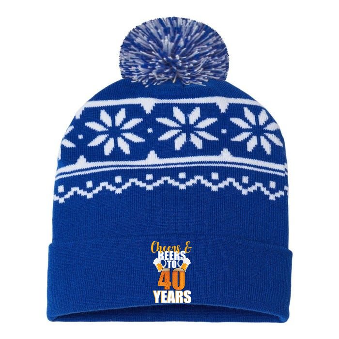 40th Birthday Cheers & Beers To 40 Years USA-Made Snowflake Beanie