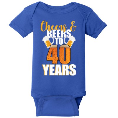 40th Birthday Cheers & Beers To 40 Years Baby Bodysuit