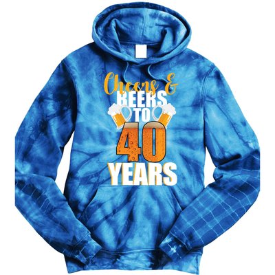 40th Birthday Cheers & Beers To 40 Years Tie Dye Hoodie