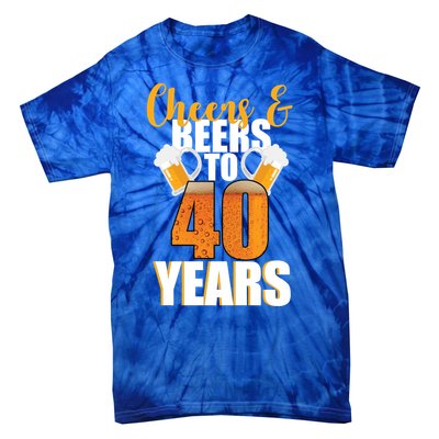 40th Birthday Cheers & Beers To 40 Years Tie-Dye T-Shirt