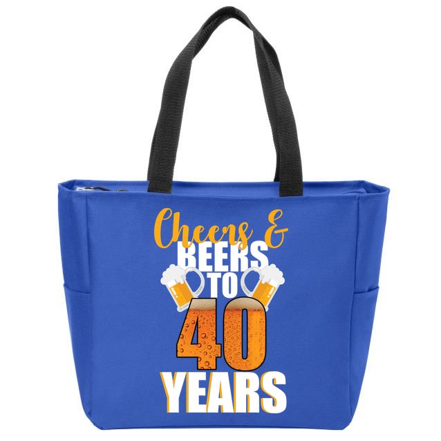 40th Birthday Cheers & Beers To 40 Years Zip Tote Bag