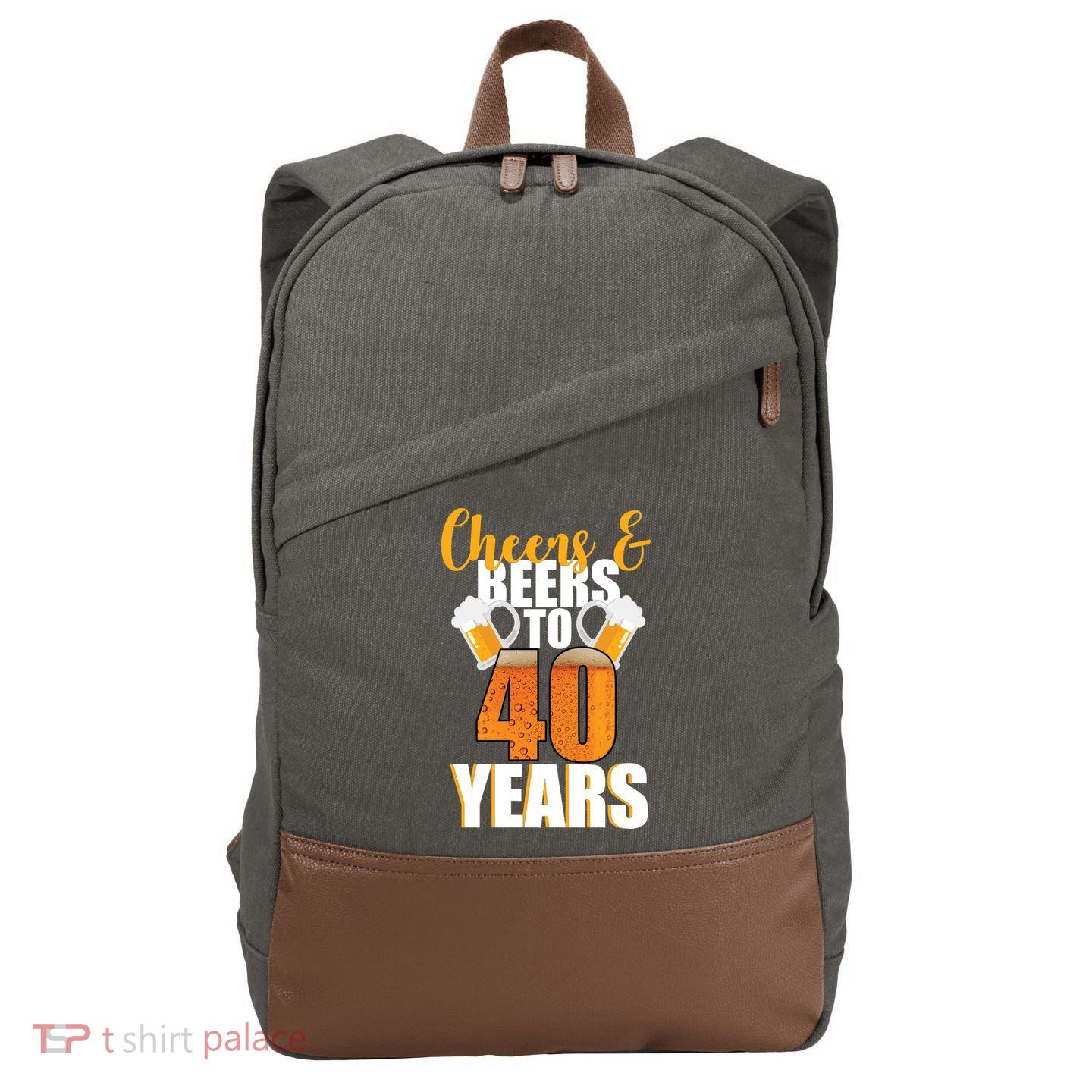 40th Birthday Cheers & Beers To 40 Years Cotton Canvas Backpack