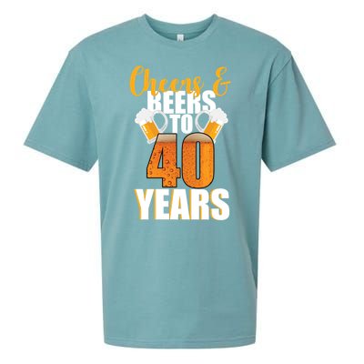 40th Birthday Cheers & Beers To 40 Years Sueded Cloud Jersey T-Shirt