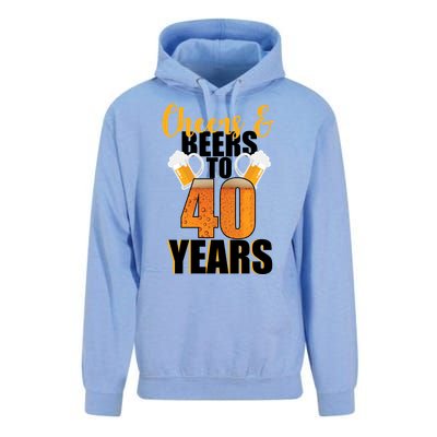 40th Birthday Cheers & Beers To 40 Years Unisex Surf Hoodie