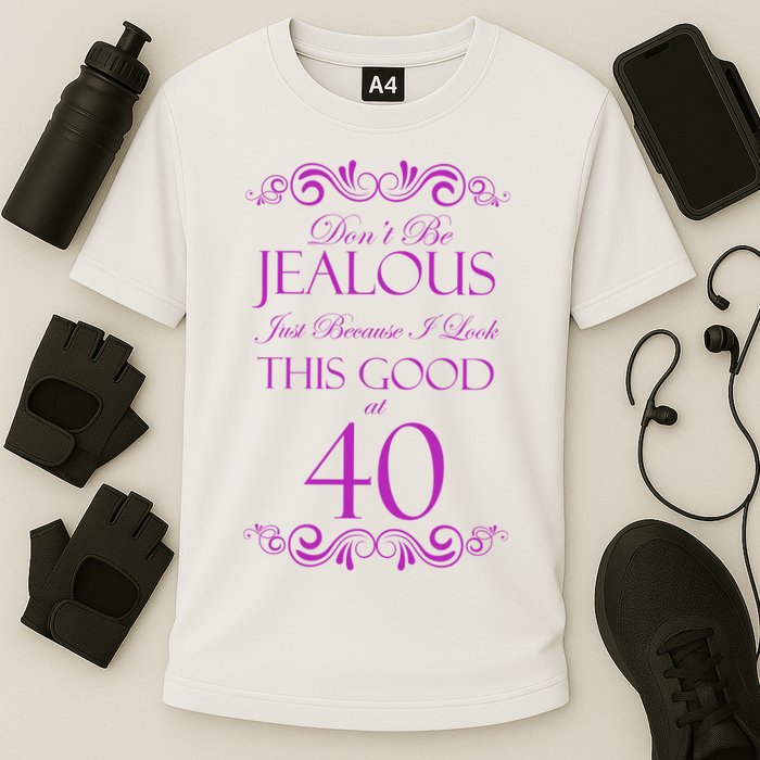 40th Birthday: Don't Be Jealous Just Because I Look This Good At 40 Performance Shirt