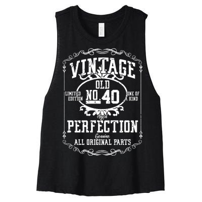 40th Birthday Genuine All Original Parts Women's Racerback Cropped Tank