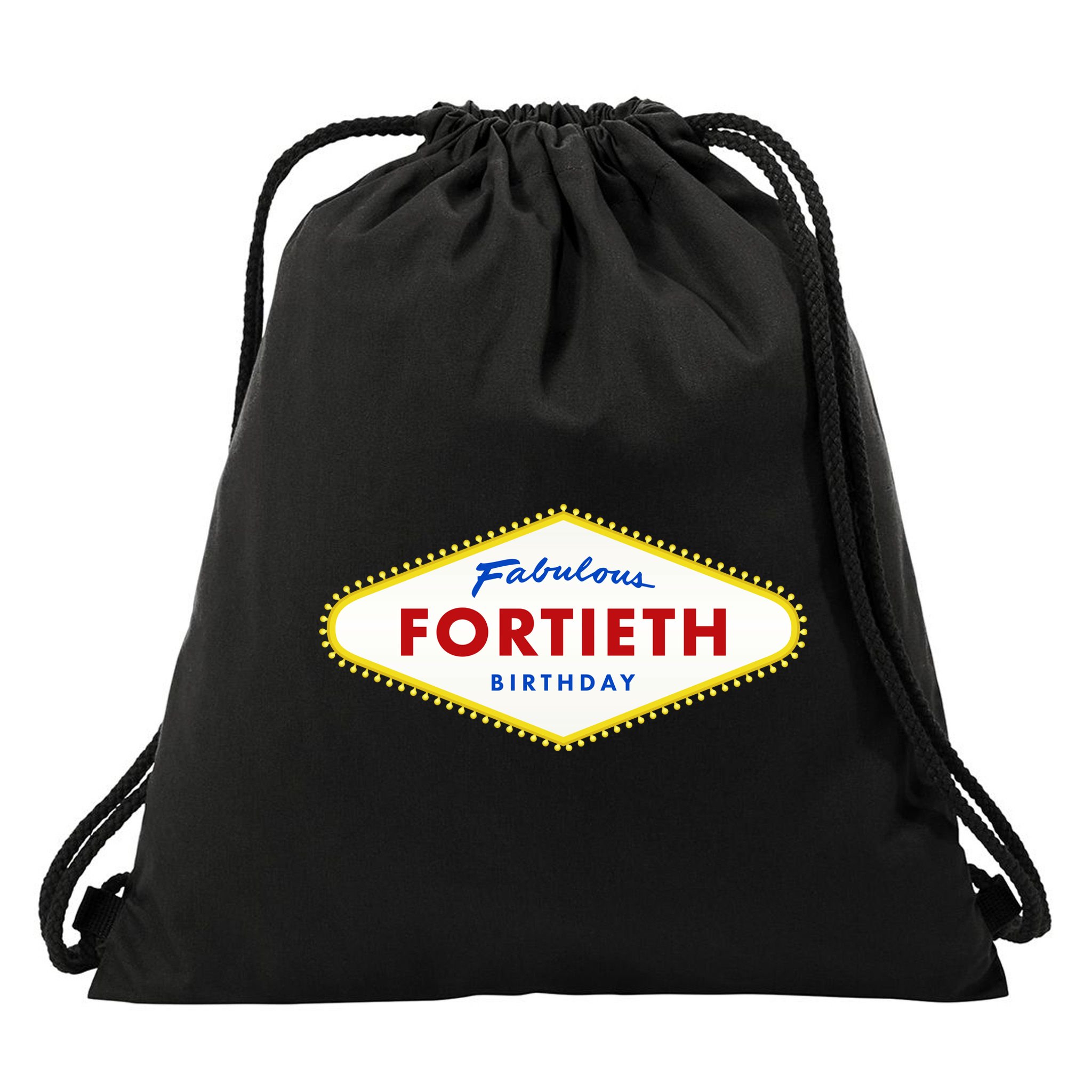 40th Birthday Las Vegas Fabulous Fortieth Drawstring Bag