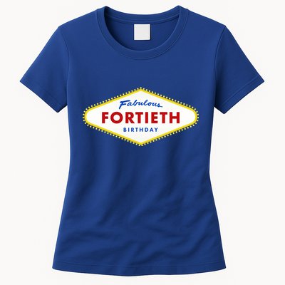 40th Birthday Las Vegas Fabulous Fortieth Womens T-Shirt