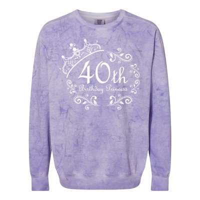 40th Birthday Princess Colorblast Crewneck Sweatshirt