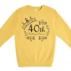 40th Birthday Princess Premium Crewneck Sweatshirt