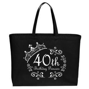 40th Birthday Princess Cotton Canvas Jumbo Tote