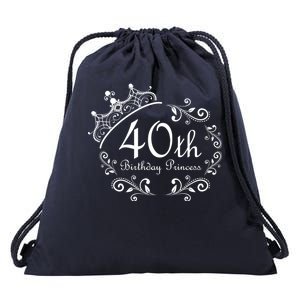 40th Birthday Princess Drawstring Bag