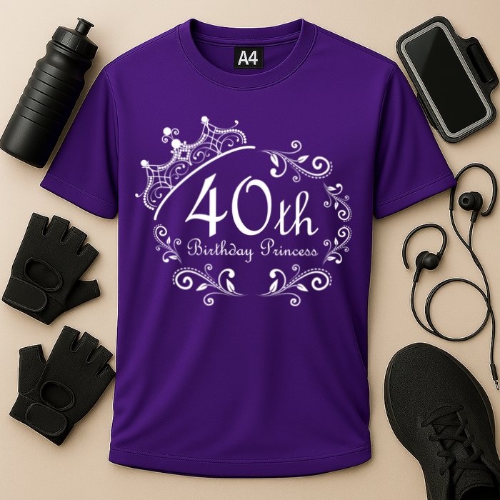 40th Birthday Princess Cooling Performance Crew T-Shirt