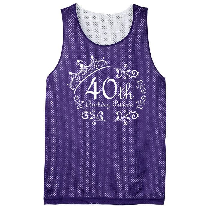 40th Birthday Princess Mesh Reversible Basketball Jersey Tank