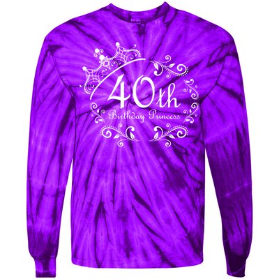 40th Birthday Princess Tie-Dye Long Sleeve Shirt