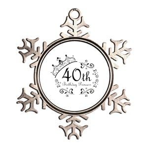 40th Birthday Princess Metallic Star Ornament