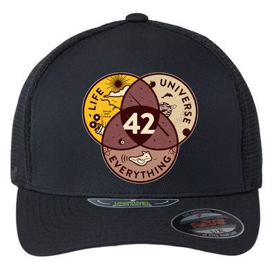 42 Answers To Life Universe Everything Hitchhikers Galaxy Guide Flexfit Unipanel Trucker Cap