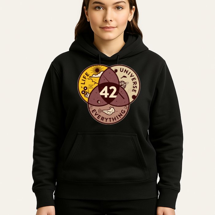 42 Answers To Life Universe Everything Hitchhikers Galaxy Guide Hoodie