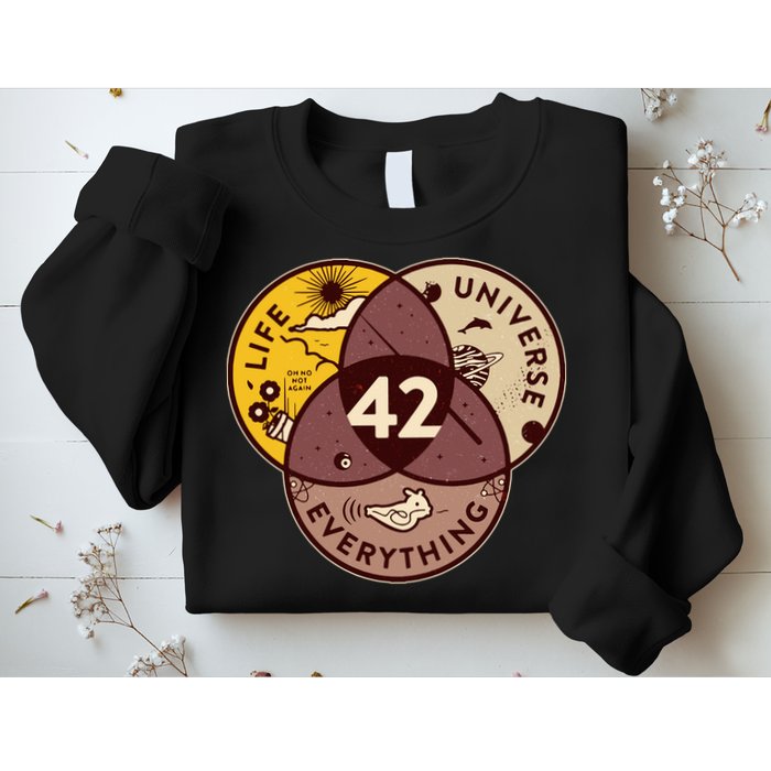 42 Answers To Life Universe Everything Hitchhikers Galaxy Guide Sweatshirt
