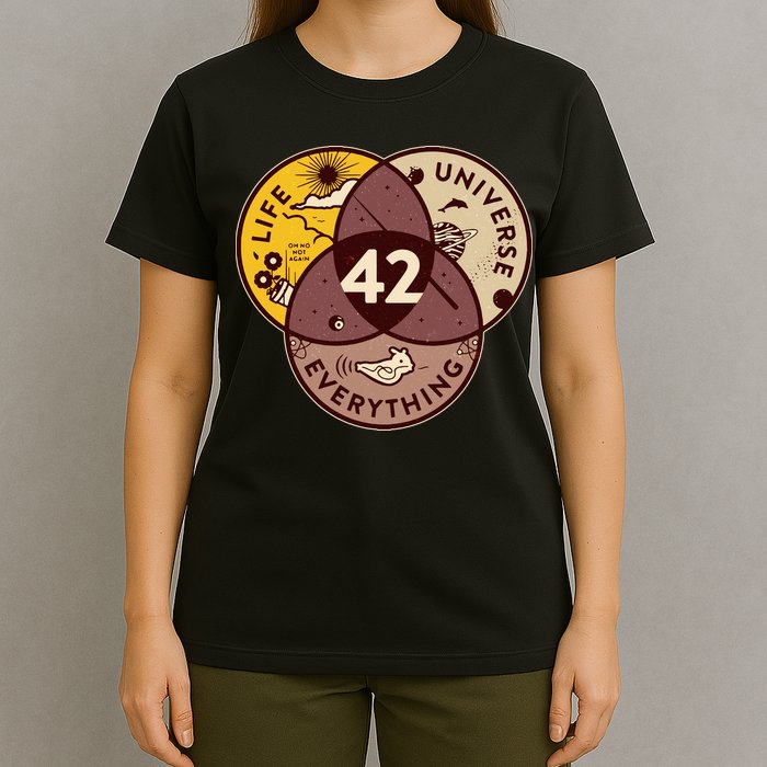 42 Answers To Life Universe Everything Hitchhikers Galaxy Guide T-Shirt