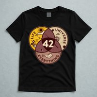 42 Answers To Life Universe Everything Hitchhikers Galaxy Guide T-Shirt
