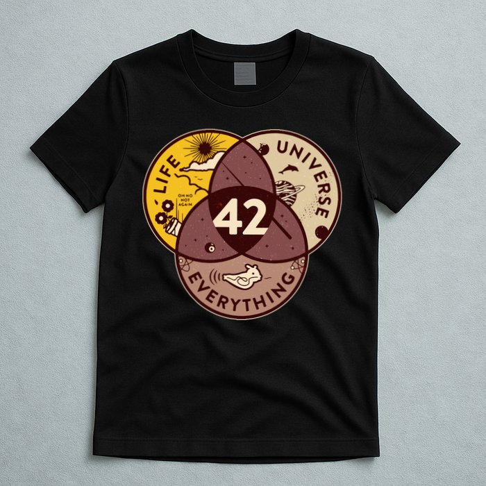 42 Answers To Life Universe Everything Hitchhikers Galaxy Guide T-Shirt