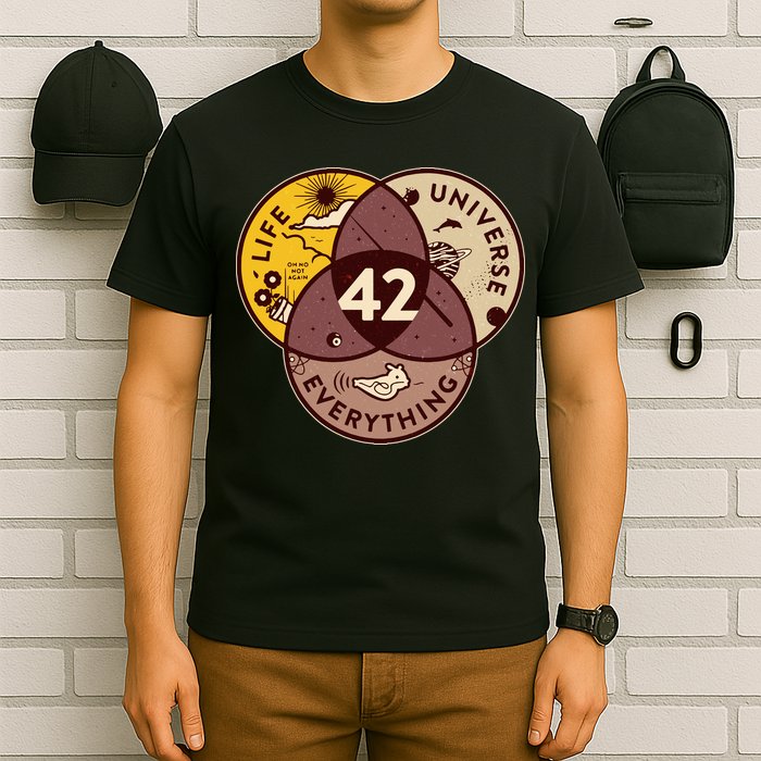 42 Answers To Life Universe Everything Hitchhikers Galaxy Guide T-Shirt