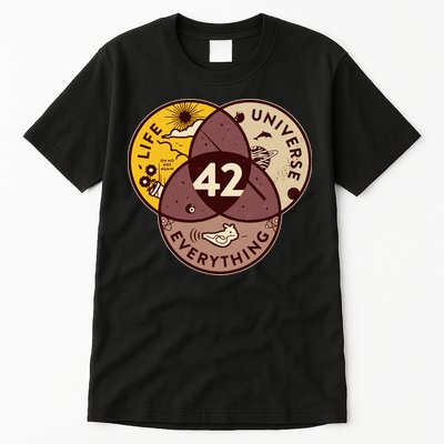 42 Answers To Life Universe Everything Hitchhikers Galaxy Guide Tall T-Shirt