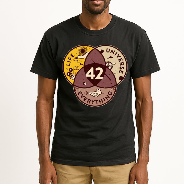 42 Answers To Life Universe Everything Hitchhikers Galaxy Guide Tall T-Shirt