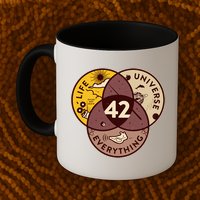 42 Answers To Life Universe Everything Hitchhikers Galaxy Guide Mug