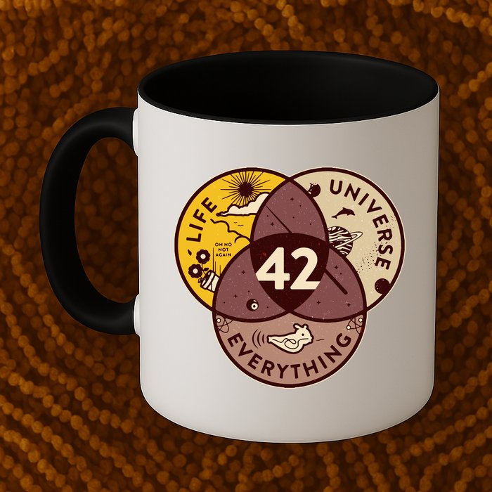 42 Answers To Life Universe Everything Hitchhikers Galaxy Guide Mug