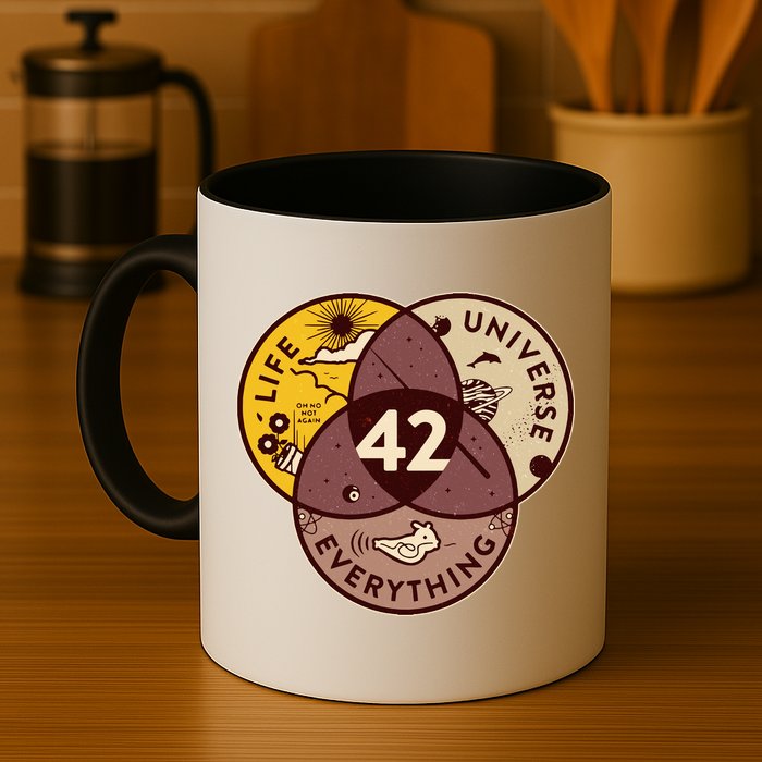 42 Answers To Life Universe Everything Hitchhikers Galaxy Guide Mug