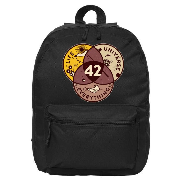 42 Answers To Life Universe Everything Hitchhikers Galaxy Guide 16 in Basic Backpack