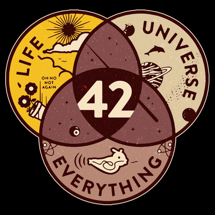 42 Answers To Life Universe Everything Hitchhikers Galaxy Guide 16 in Basic Backpack