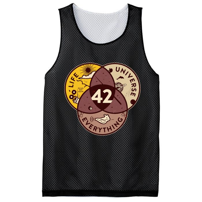 42 Answers To Life Universe Everything Hitchhikers Galaxy Guide Mesh Reversible Basketball Jersey Tank