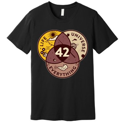42 Answers To Life Universe Everything Hitchhikers Galaxy Guide Premium T-Shirt