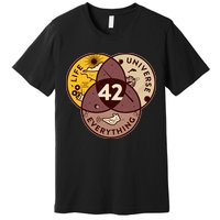 42 Answers To Life Universe Everything Hitchhikers Galaxy Guide Premium T-Shirt