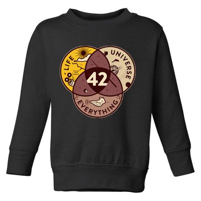 42 Answers To Life Universe Everything Hitchhikers Galaxy Guide Toddler Sweatshirt