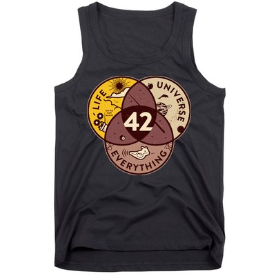 42 Answers To Life Universe Everything Hitchhikers Galaxy Guide Tank Top