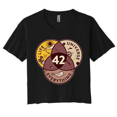 42 Answers To Life Universe Everything Hitchhikers Galaxy Guide Crop Top