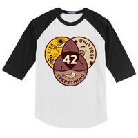 42 Answers To Life Universe Everything Hitchhikers Galaxy Guide Kids Colorblock Raglan Jersey