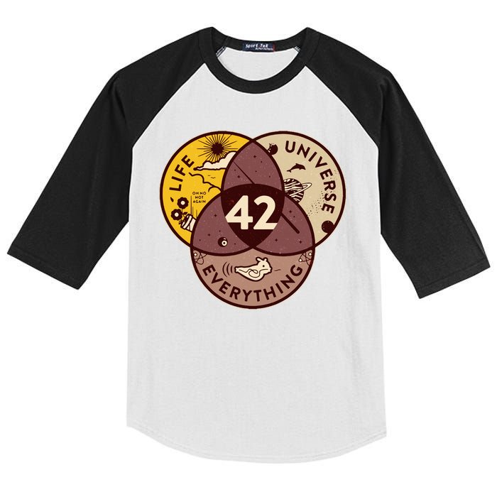 42 Answers To Life Universe Everything Hitchhikers Galaxy Guide Kids Colorblock Raglan Jersey