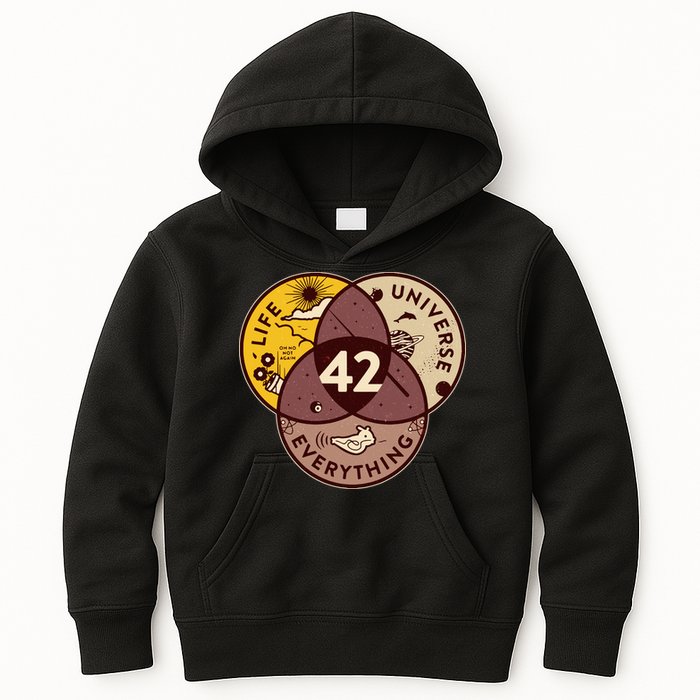 42 Answers To Life Universe Everything Hitchhikers Galaxy Guide Kids Hoodie