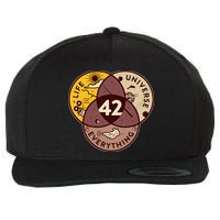 42 Answers To Life Universe Everything Hitchhikers Galaxy Guide Wool Snapback Cap