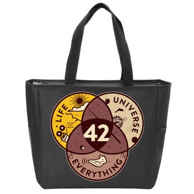 42 Answers To Life Universe Everything Hitchhikers Galaxy Guide Zip Tote Bag