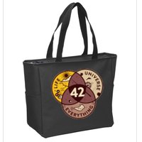 42 Answers To Life Universe Everything Hitchhikers Galaxy Guide Zip Tote Bag