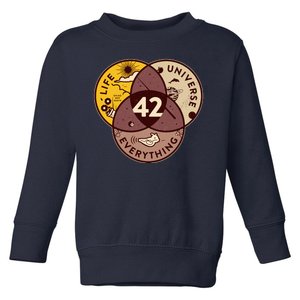 42 Answers To Life Universe Everything Hitchhikers Galaxy Guide Toddler Sweatshirt